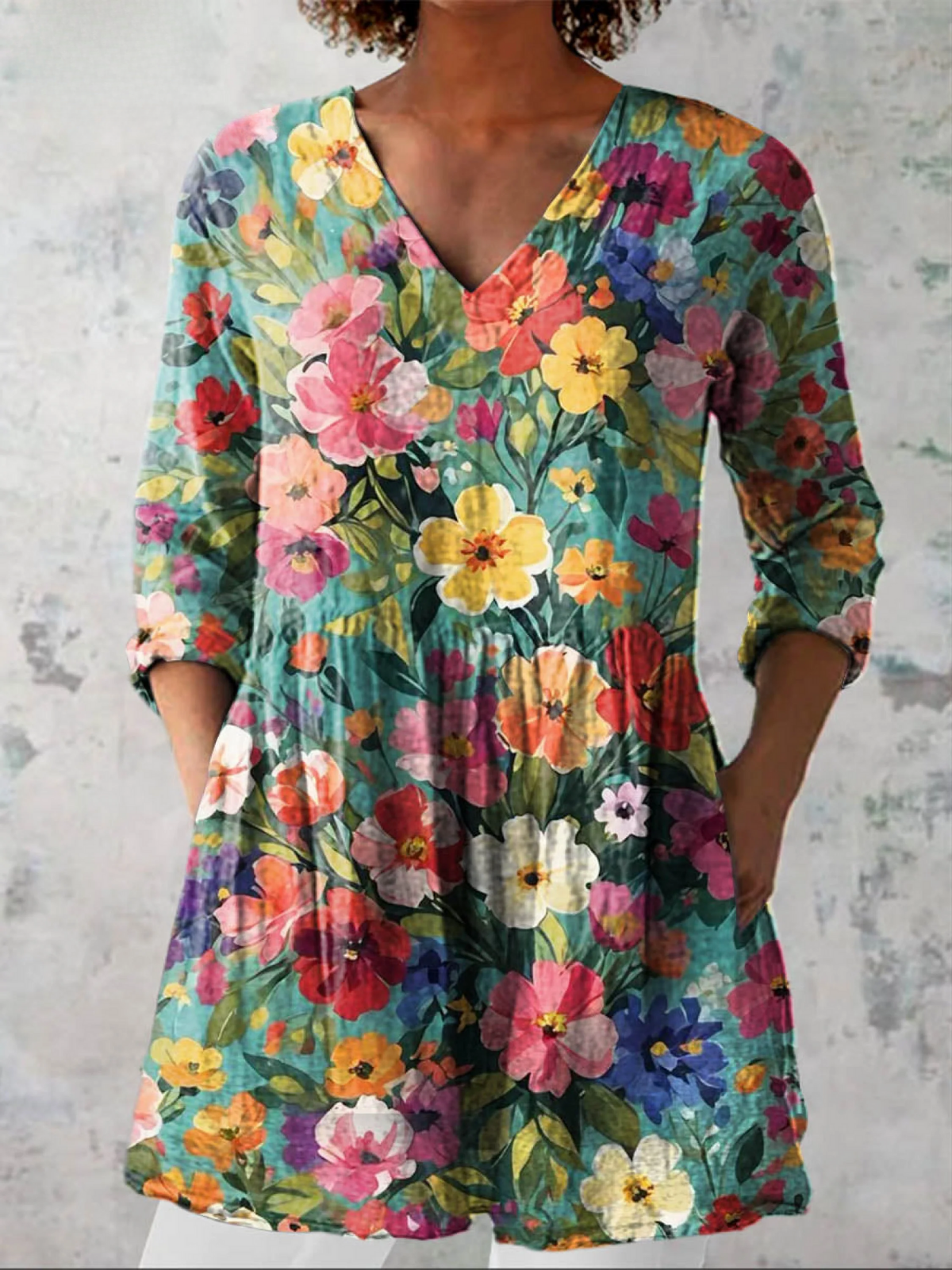 Nora™ | Elegant V-Neck Long Blouse