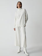 Semi-Sheer Wide Leg Culotte Pants