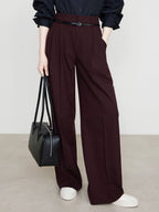 Utility High-Waist Pleated Pants Without Belt