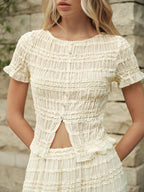 Ruffled Crop Top Skirt Set