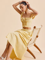 Ruffled Crop Top Skirt Set