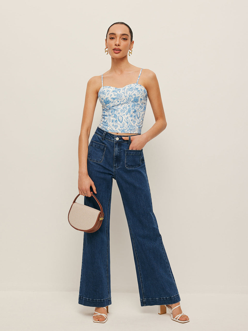Floral Print Corset Crop Top