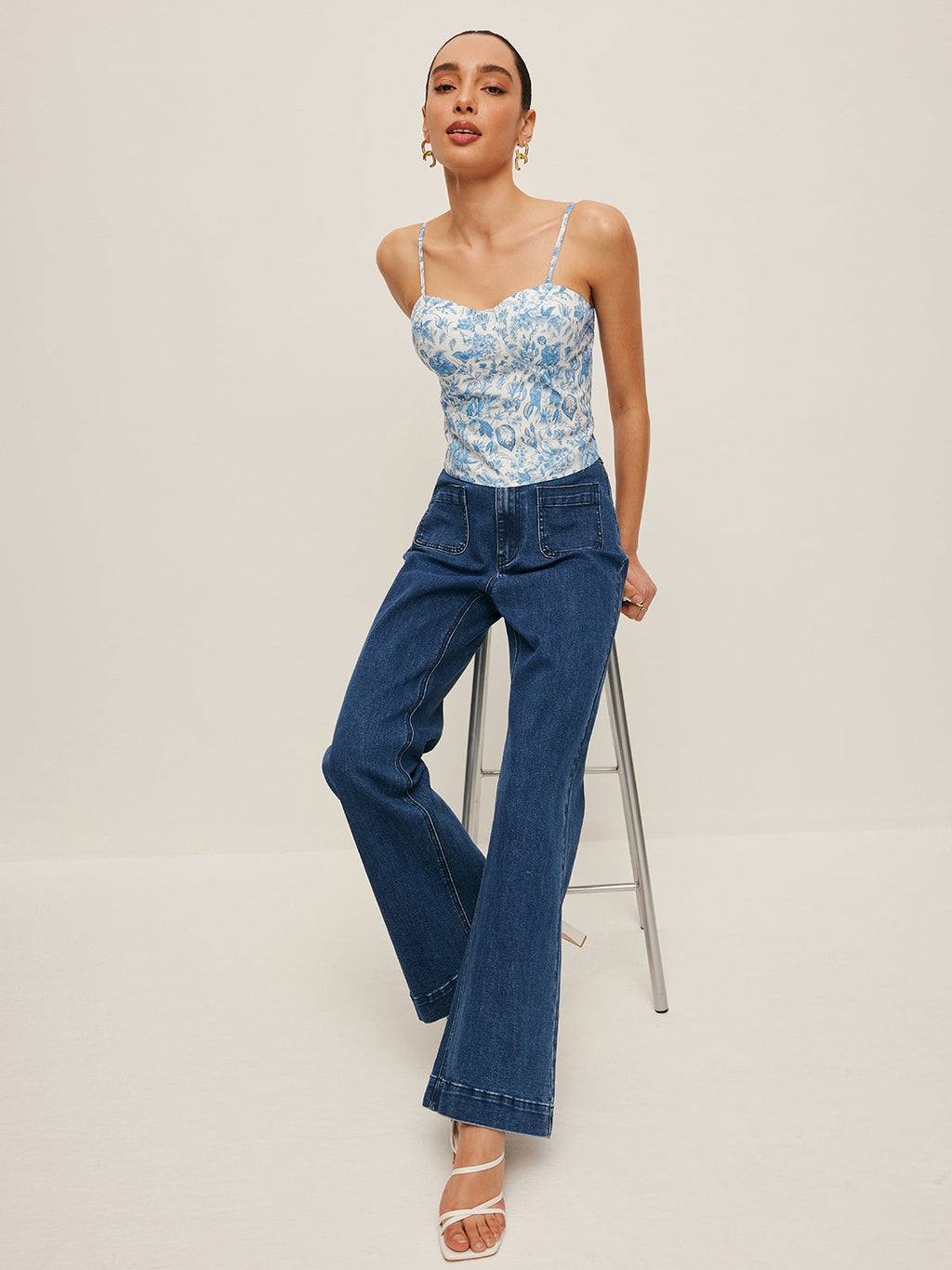 Floral Print Corset Crop Top