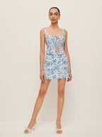 Printed Tie Front Crop Top With Skirt Set
