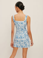 Printed Tie Front Crop Top With Skirt Set