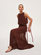 Chiffon Sleeveless Crop Top