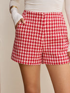 Houndstooth Tweed Pocket Shorts