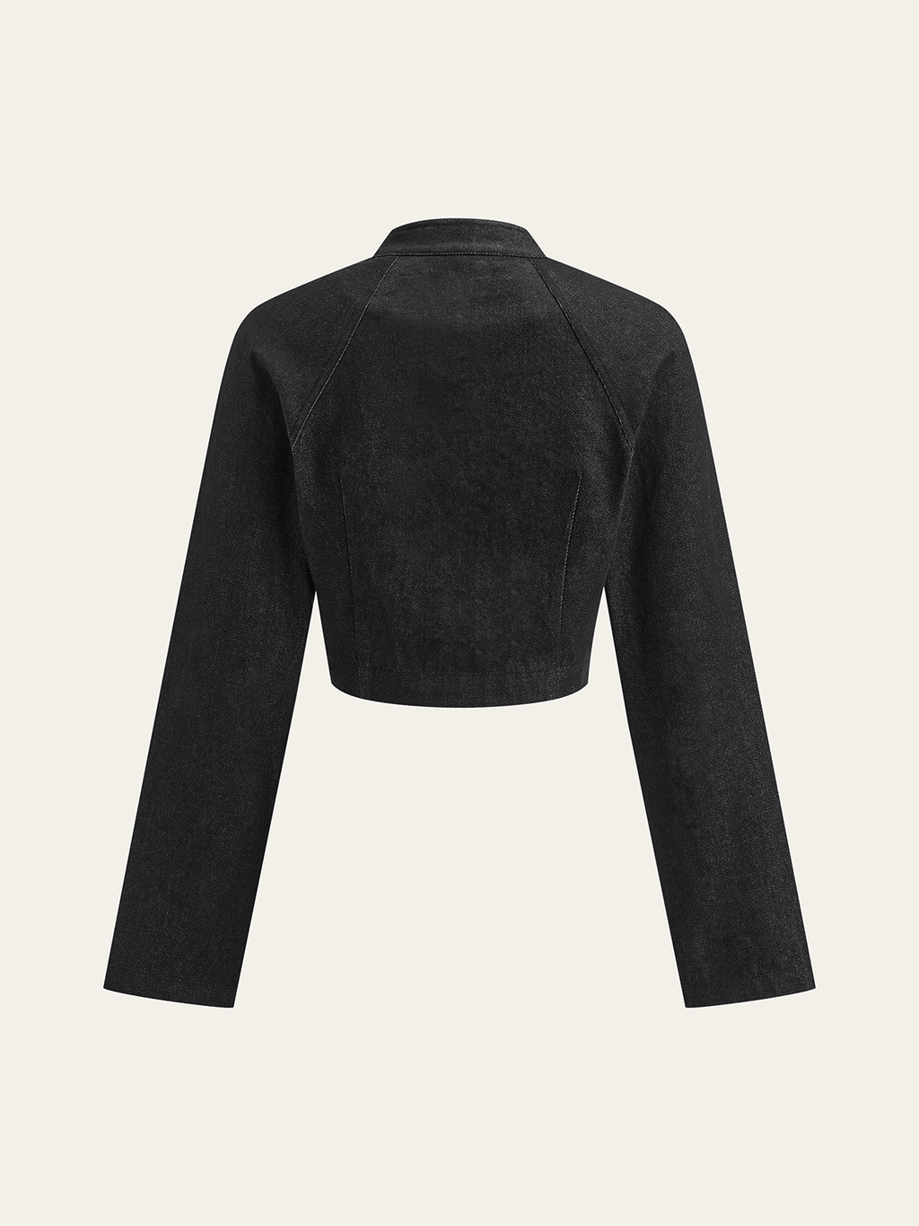 Metal Detail Cropped Denim Jacket