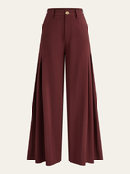 Wide-Leg Pleated Pants