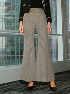High-Waisted Houndstooth Flare Pants