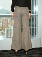 High-Waisted Houndstooth Flare Pants