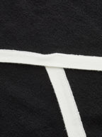 Asymmetric Contrast Trim Wool Blend Cropped Polo Top