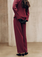Mid-Waist Pleated Wide-Leg Pants