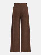 Corduroy Belted Wide-Leg Pants