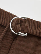 Corduroy Belted Wide-Leg Pants