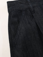 High-Waist Denim Extra Long Wide-Leg Pants