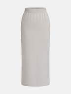 Zipper Cropped Sweater & Midi Skirt Set