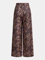 Leopard Print Pleated Wide-Leg Pants