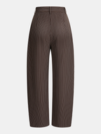 Pinstripe Asymmetric Curved-Leg Pants