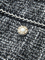 Mid-Waist Tweed Wide-Leg Pants
