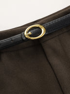 Belted Wool-Blend Straight-Leg Pants