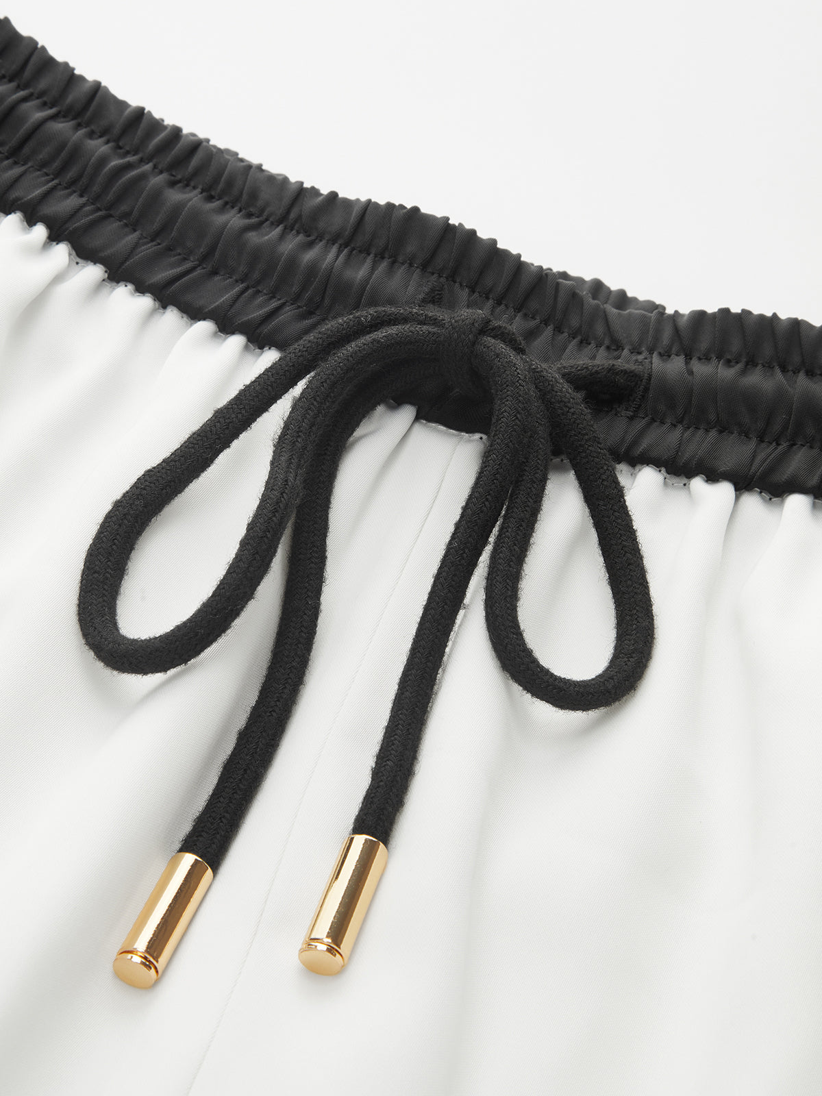 Striped Trim Drawstring Wide-Leg Pants