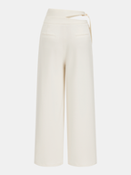 Cut-Out Double Buckle Wide Leg Pants
