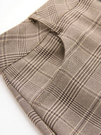 Mid-Waist Plaid Balloon Pants