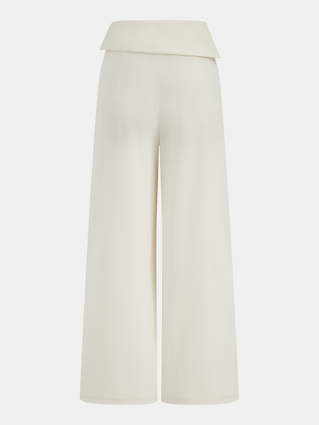 Foldover Waistband High-Waisted Wide-Leg Pants