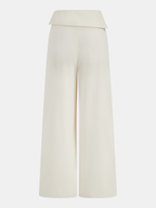 Foldover Waistband High-Waisted Wide-Leg Pants