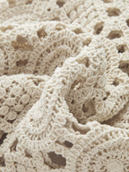 Crochet Circular Pattern Long Sleeve Crop Top