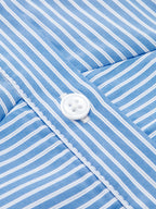Striped Cropped Half Sleeve Button Shirt