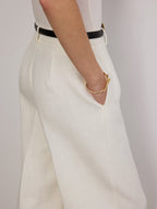 Belted Mid-Waist Wide-Leg Pants