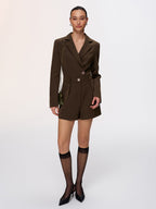 Cropped Blazer & Pleated Shorts Set