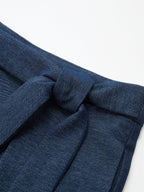 Mid-Waist Tie-Waist Wide Leg Pants