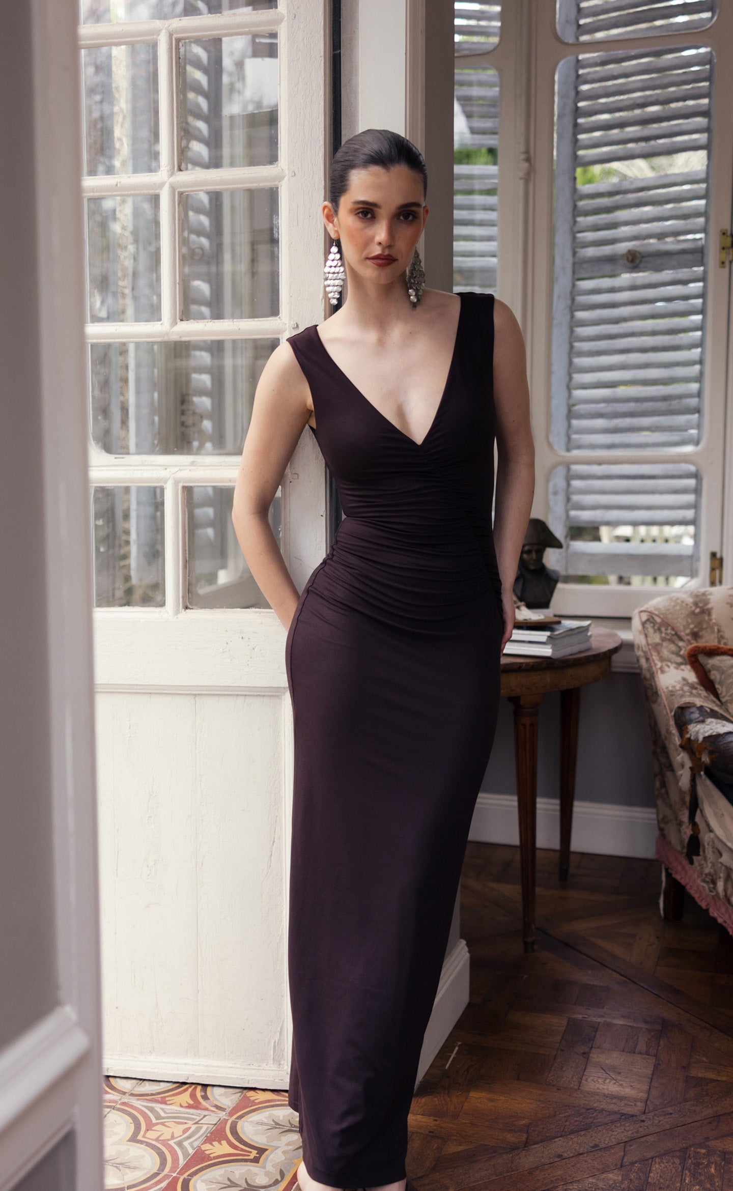 Viola Maxi Dress (Chocolate)