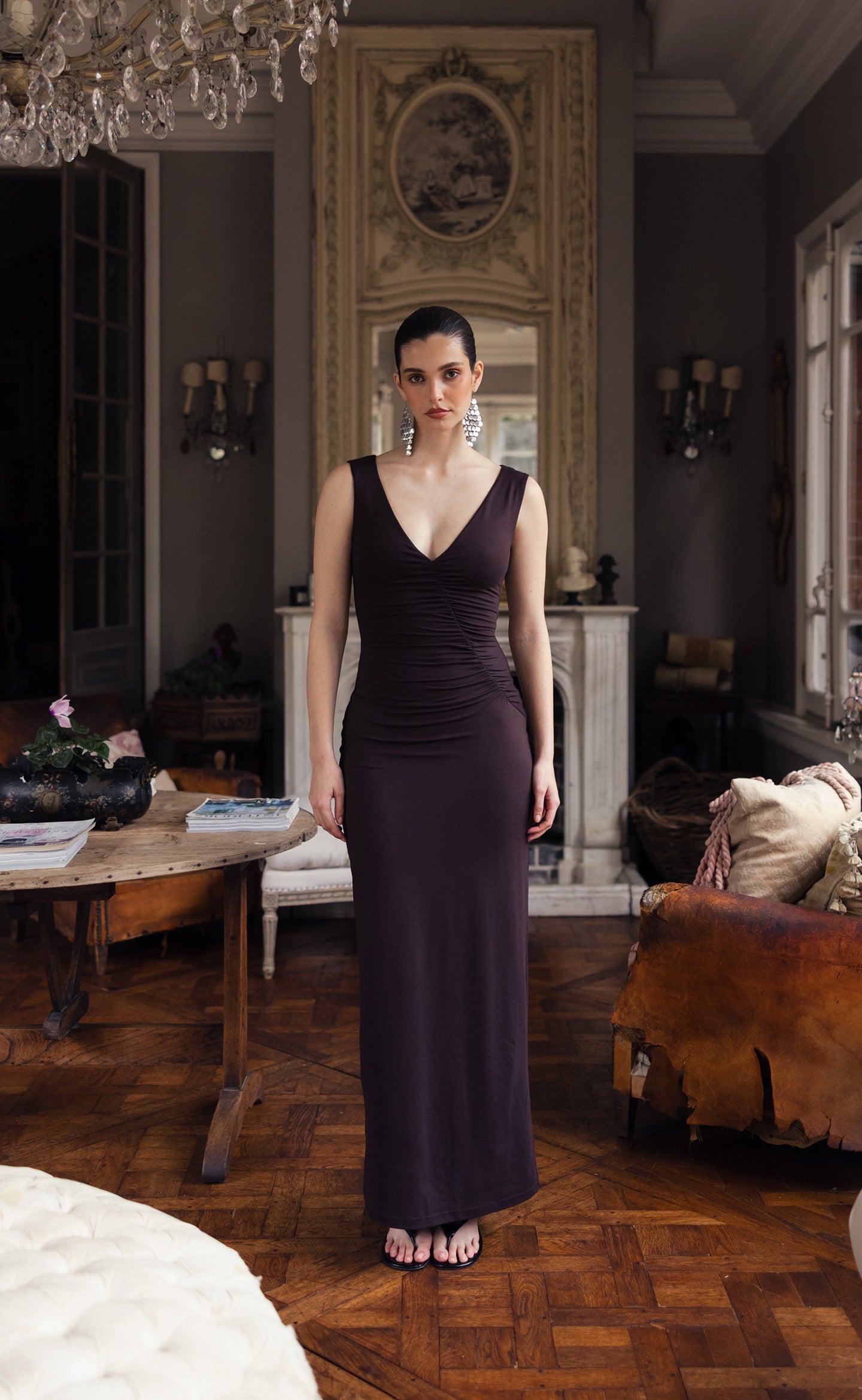 Viola Maxi Dress (Chocolate)