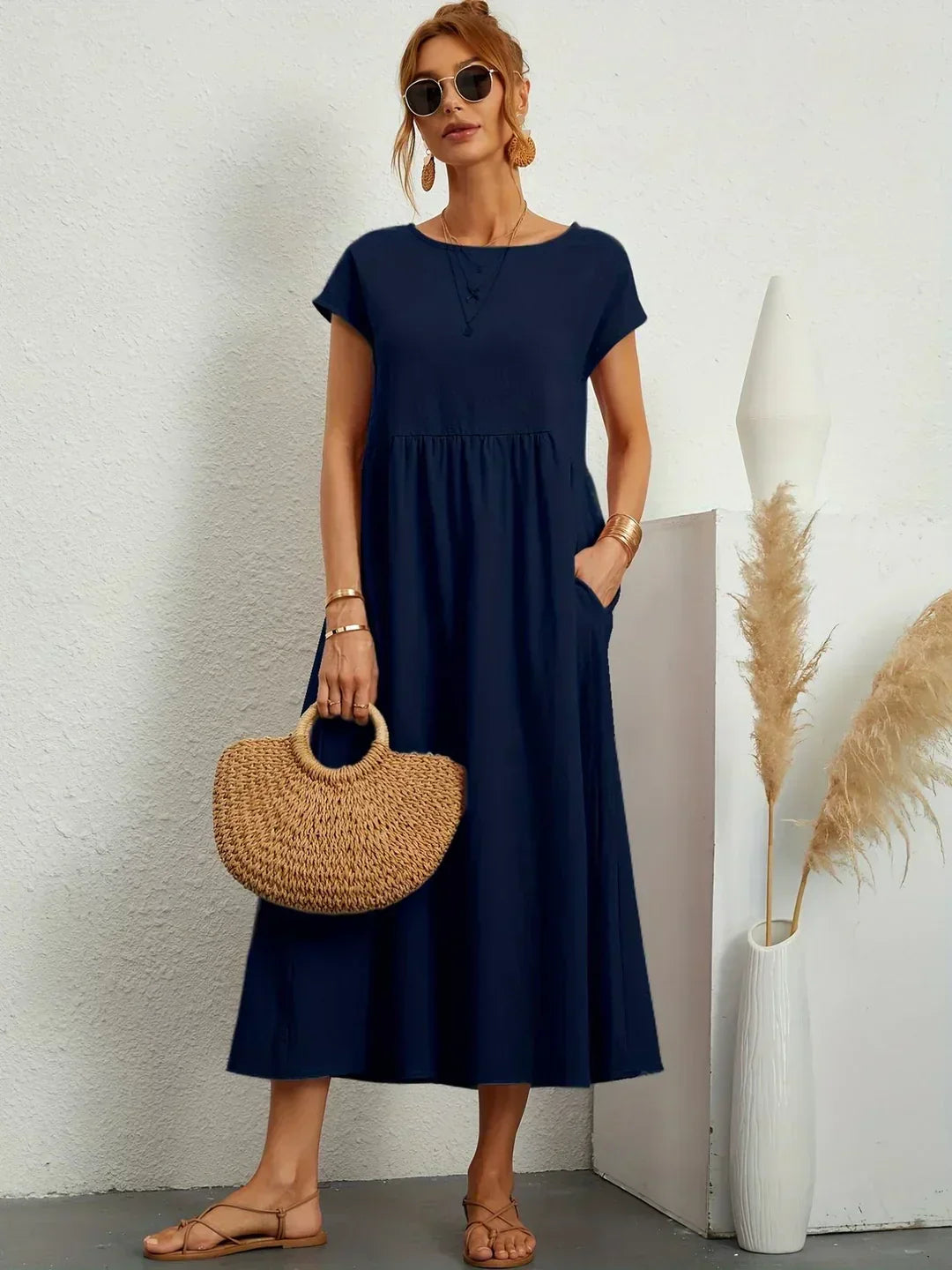 Gabrielle™ | Flowing Midi Dress with Timeless Elegance