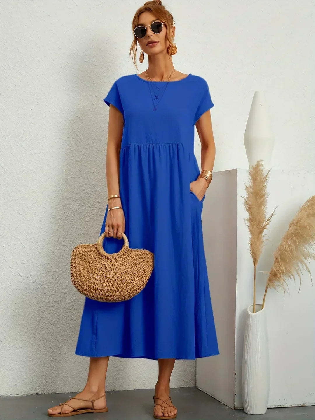 Gabrielle™ | Flowing Midi Dress with Timeless Elegance