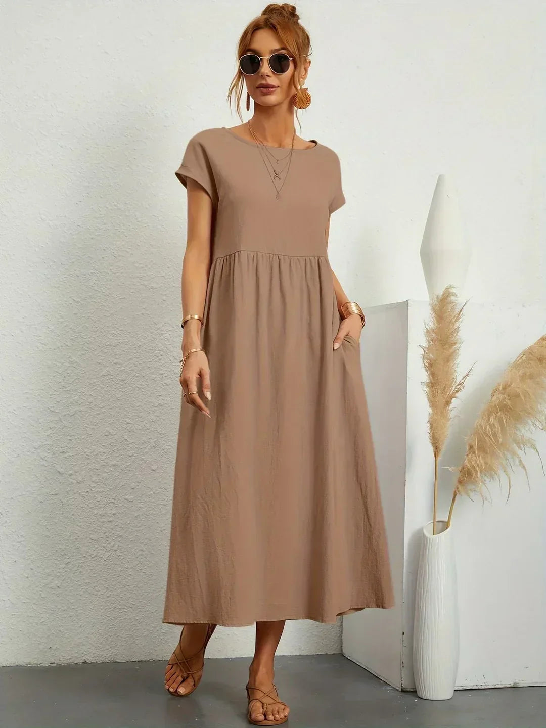 Gabrielle™ | Flowing Midi Dress with Timeless Elegance