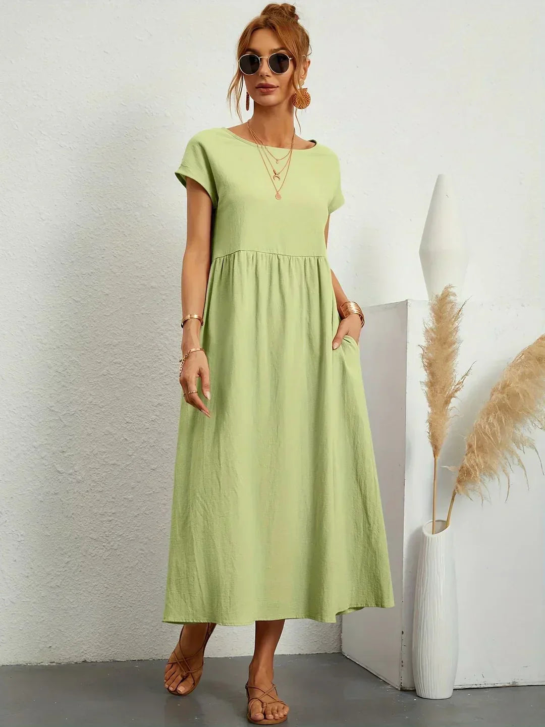 Gabrielle™ | Flowing Midi Dress with Timeless Elegance